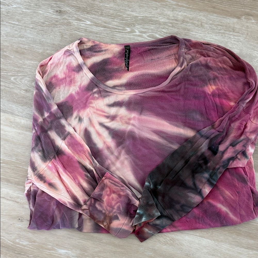 Pink and Black Tie-Dye Sweatshirt